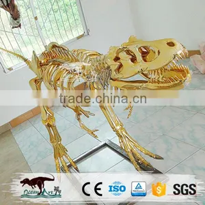 Fashionable Showcase Decorate Golden Dinosaur Skeleton thumbnail-5