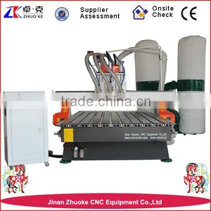 Auto Tool Changing Wood CNC Engraving Machine Changing 3 Spindles With Original NcStudio System Dust Collector ZK-1325 thumbnail-1
