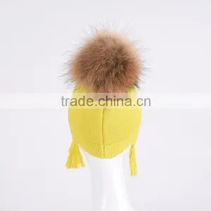 Wholesale Winter Baby Teenager Knit Earlap Beanie Hat With Tassles KZ160092 thumbnail-3