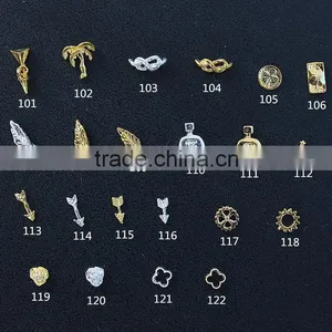 Arrow Leaf Winebottle Design Small Size Metal Jewelry for Nail Art Club thumbnail-1