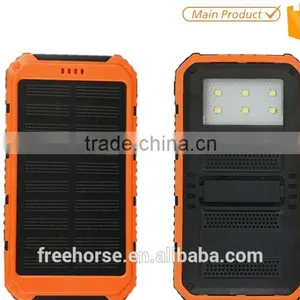 New Arrival Double Output 8000mah Solar Battery Charger for Mobile Phone With Led Camping Light thumbnail-1