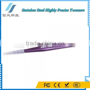 BST-10C Stainless Steel Highly Precision Tweezers Pro Tool Tweezers Purple thumbnail-1