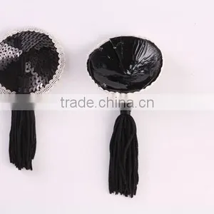 Heart Shape Sexy Glitter Nipple Cover Tassel thumbnail-1