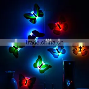 High Quality Room Party Wall Decor Colorful Changing Butterfly LED Night Light thumbnail-3