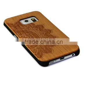 Pretty Laser Engraved Wood Back Cover For Samsung S6 /s6 Edge Plus Case thumbnail-5