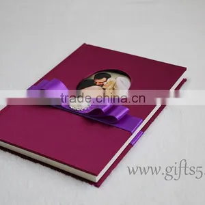 Excellent Silk Covor Wedding Guest Book With Photo Frame thumbnail-4