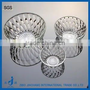 Glass Soup Food Bowl With Diamond Embossed thumbnail-1