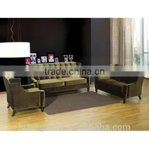 Custom Made Living Room Furniture Wooden Fabric 1/2/3 Seater Sofa Set thumbnail-1