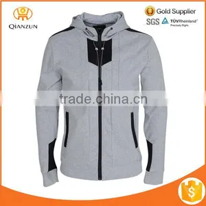New Skinny Slim Fit Hoody Tracksuit Top Grey Marl thumbnail-1