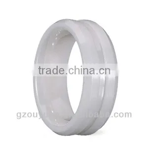 New White Ceramic Ring, Women's White Ceramic Ring, Ladies' Ceramic Ring thumbnail-1