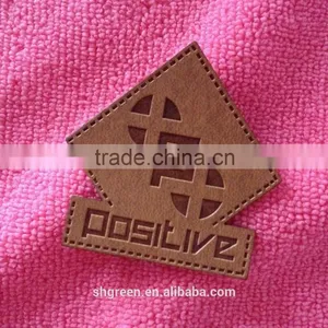 Washable Debossed Branded Leather Patch,fake Leather Label for Jeans thumbnail-3