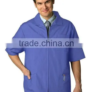 Custom Men's Medicail Zippered Short Sleeve Jacket (Available in 7 Solid Colors) thumbnail-4