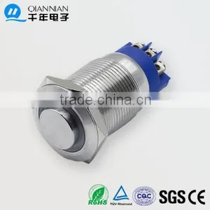 QN19-L2 19mm Ring Type Momentary|Latching Elevated Head Screw Pin Terminal Waterproof Metal Push Button Switch thumbnail-1