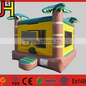 Commercial Tropical Theme Double Lanes Inflatable Water Slide For Sale thumbnail-5