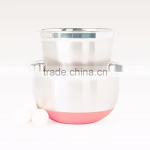 Set of 3 | Stainless Steel Mixing Bowls w/ Non-Skid Silicone Bottoms thumbnail-4