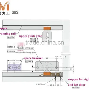 Hot Sales Wardrobe Sliding Door Hardware Kits for Sliding Closet Doors thumbnail-6