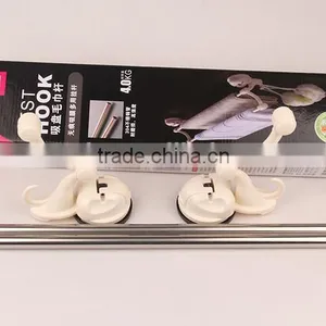Wholesale Hot Sell Stainless Steel Bathroom Accessories Towel Holder Towel Racks With Sucking Disc thumbnail-1