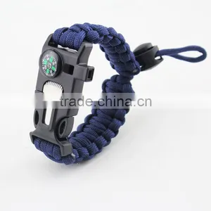 Paracord Survival Bracelet With a 350LB Parachute Cord, Fire Starter, Embedded Compass, Flint, Emergency Knife & Whistle thumbnail-1