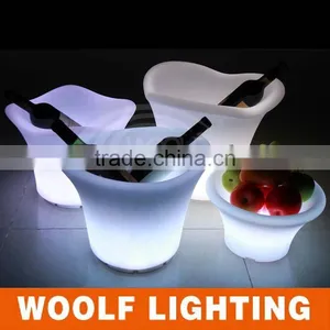 Led Glowing Plastic Champagne Ice Bucket With Stand thumbnail-2