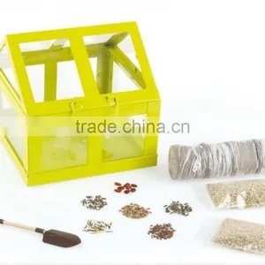 Small Size Metal Planter Glass House thumbnail-1