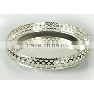 Silver Round Decorative Mirror Tray thumbnail-1