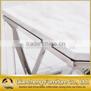 Hexagon White Marble Top Coffee Table for Living Room thumbnail-4