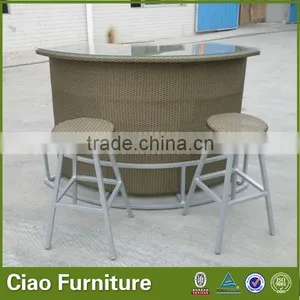 Club Artificial Rattan Bar Stool Round Bar Stool thumbnail-4