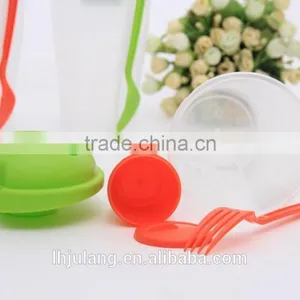 Wholesale BPA-Free Plastic Salad Shaker /plastic Salad Cup With Fork/plastic Salad Shaker on the Go thumbnail-3