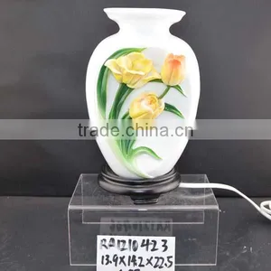 Hot Sale Flower Design Ceramic Table Lamp for Home Decoration thumbnail-1
