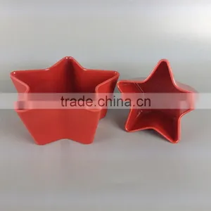 Meneed Plastic Red Star Shaped Chip& Dip Bowl thumbnail-1