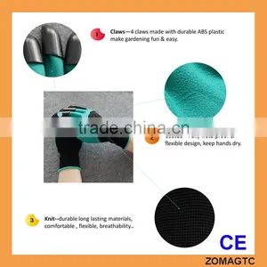 Garden Genie Gloves - Garden Gloves For Digging & Planting No More Worn Out Fingertips Unisex Claws On Right Hand thumbnail-6