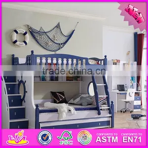 2016 Wholesale Modern Wooden Children Bunk Bedroom Designs W08H043 thumbnail-3