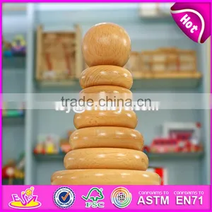 Creative Educational Baby Stacking Ring Toys Wooden Block Stacking Games for Kids W13D120 thumbnail-6