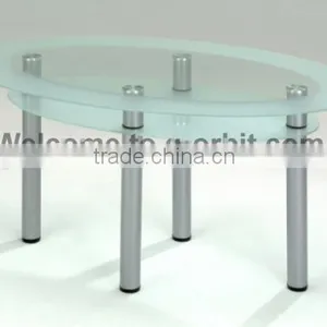 Durable Round Glass Coffee Table, Office Tempered Glass Convenient Table thumbnail-4