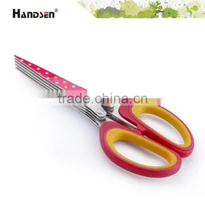 7-1/2"soft Grip Handle Printed 5 Blades Herb Scissors thumbnail-1
