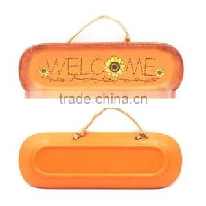2017 Vintage Home Decor Orange Halloween Welcome Boat Antique Chinese Carved Wall Plaque thumbnail-1