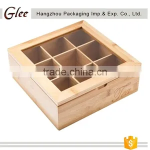 Beautiful and Custom Luxury Black Brown White Glossy Lacquer Finish Bamboo Tea Box thumbnail-1