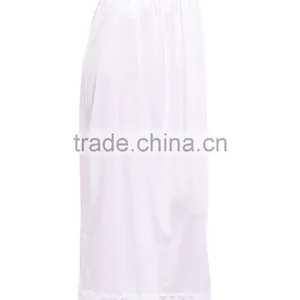 Side Slit Lace-Trim Half-Slip Skirt Long thumbnail-6