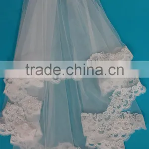 Wedding Decoration Material Face Veil, Cathedral Wedding Veil thumbnail-2