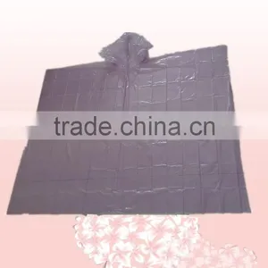 PE Disposable Semitransparent Emergency Purple Poncho thumbnail-1