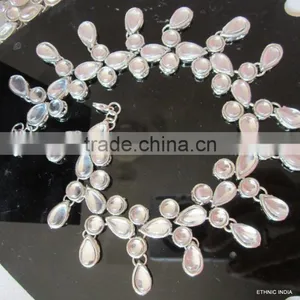 PAYAL Anklets Pair KUNDAN SILVER TONE thumbnail-2