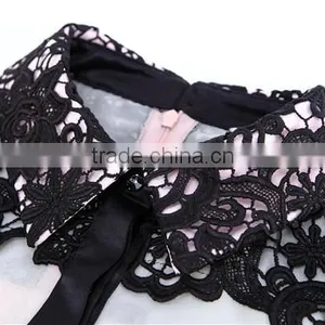 New Long-sleeved Black Lace Stitching Fluffy Skirt Fashion Dress Women's Clothing Imported From China thumbnail-2