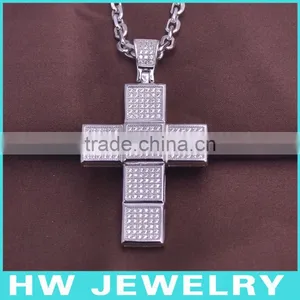 HWMCP1307 Micro Pave Setting Jerusalem Cross Pendant thumbnail-1