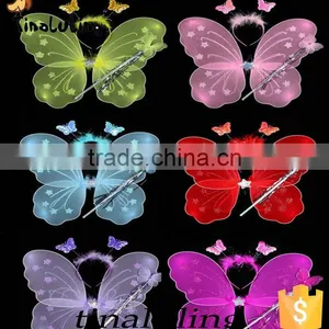Cheap Single Nylon Butterfly Fairy Wings for Party Decorations thumbnail-1