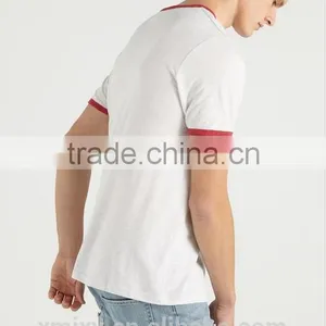 2017 Mens Classic Fit With Contrast Crew Neck Ringer Collar T-shirt Bulk Tshirt thumbnail-2