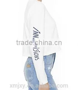 Front on The Sleeve Customized Label Long Sleeve Tee for Woman thumbnail-4
