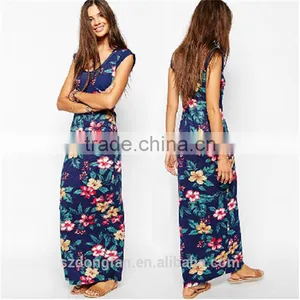 Long Cotton Maxi Skirt Sleeveless Muslim Evening Dress With Red And White Flower Girl Dress Garment Custom thumbnail-1