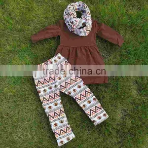 FALL OUTFITS Girls 3 Pieces Sets With Scarf Girls Thanksgiving Girls Boutique Clothes Thanksgiving Children Boutique Clothing thumbnail-1