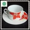 Butterfly Decal Porcelain Arabic Coffee or Tea Cup Set thumbnail-1
