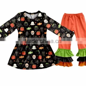 Newest Toddler Ruffle Pants Children Boutique Halloween Clothing Sets Kids Outfits Fall Baby Girl Clothes thumbnail-6